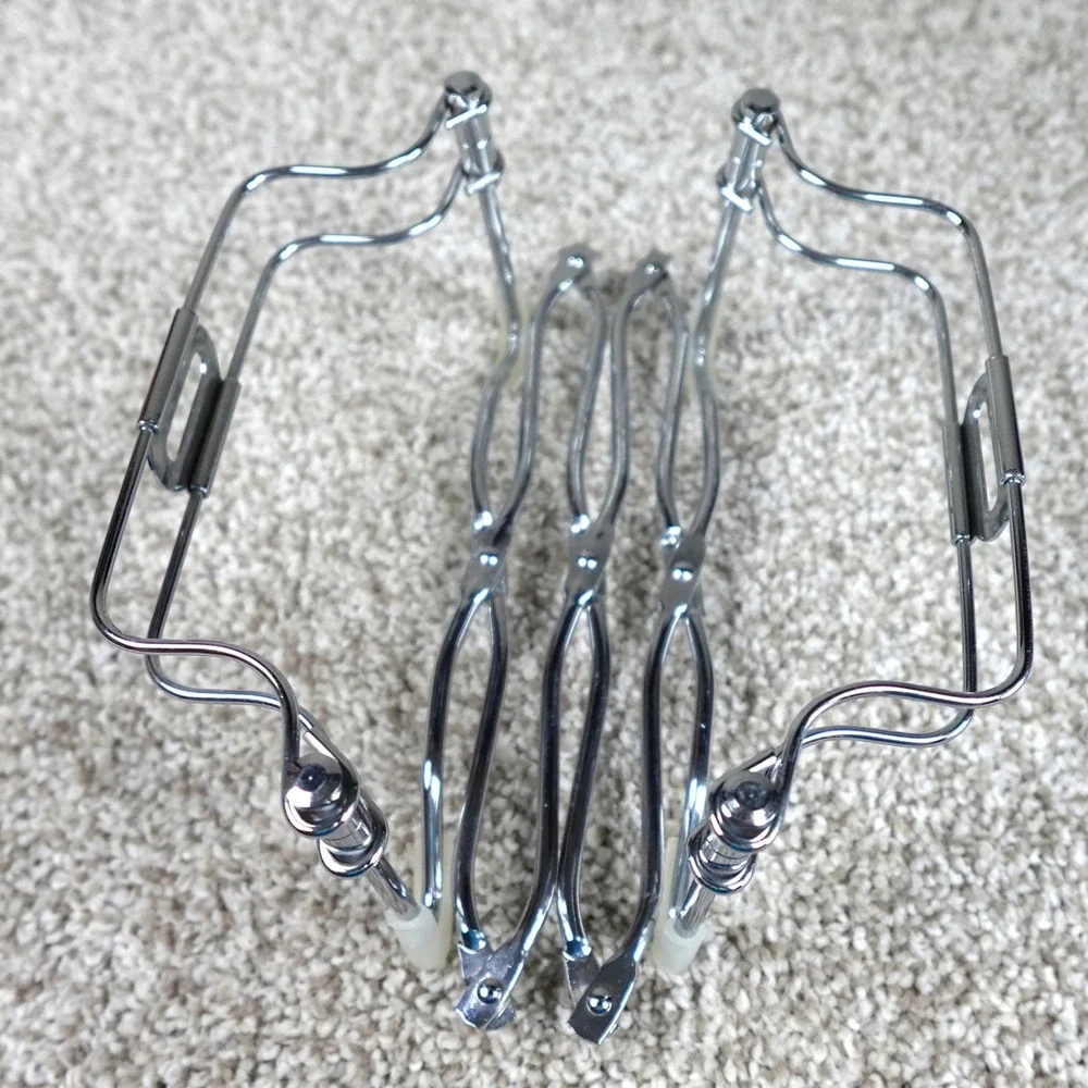 Chrome Expandable Trivet Adjustable Accordion Pot Holder Silver Kitchen Rack